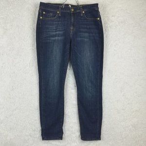 7 For All Mankind Womens Jeans Gwenevere Ankle Blue Denim Dark Wash Stretch 29